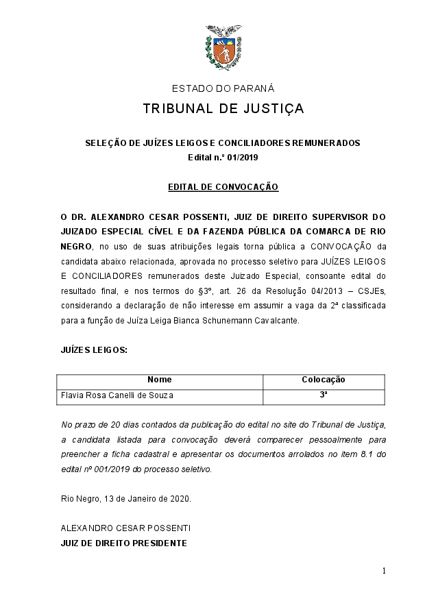 Disponibilizado em 13/01/2020