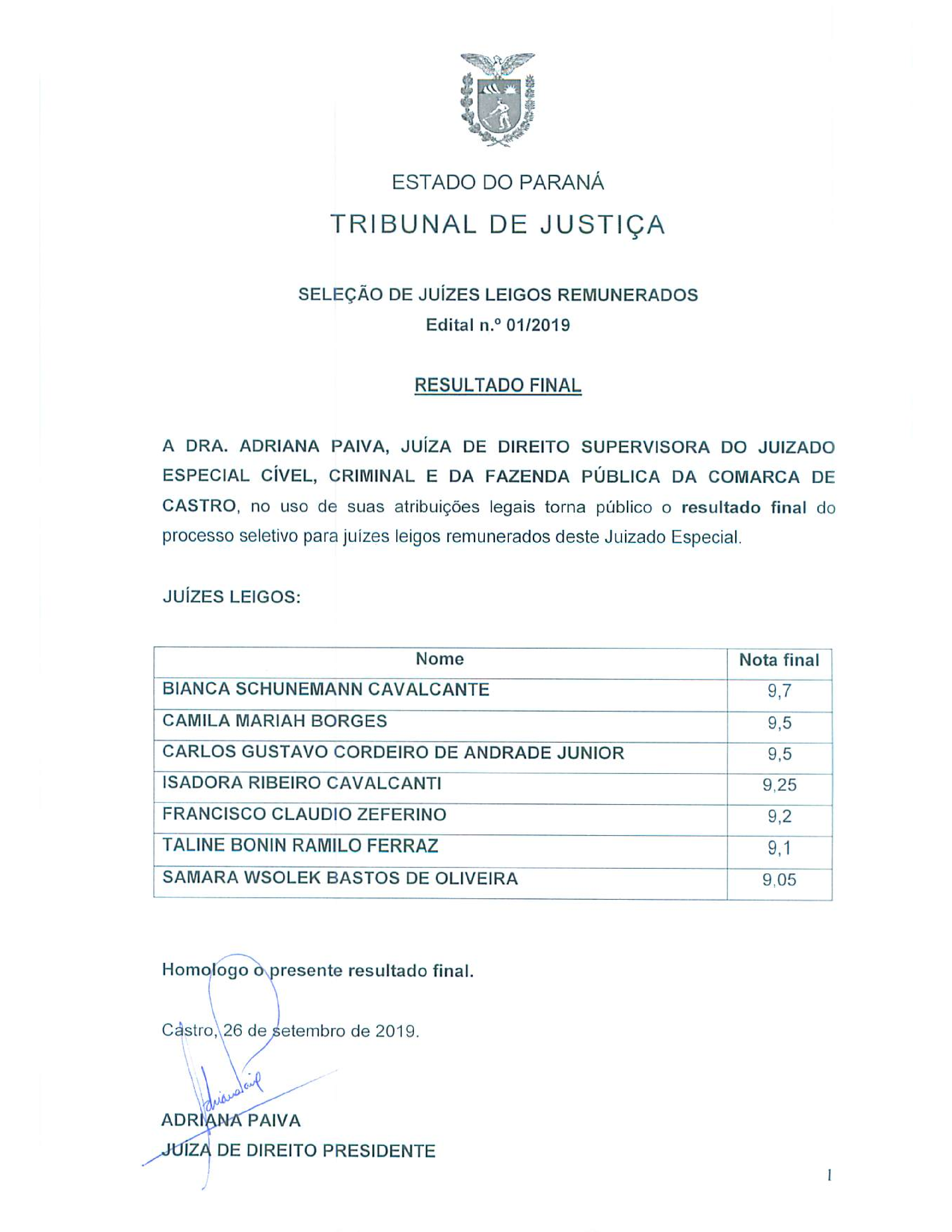 Disponibilizado em 26/09/2019