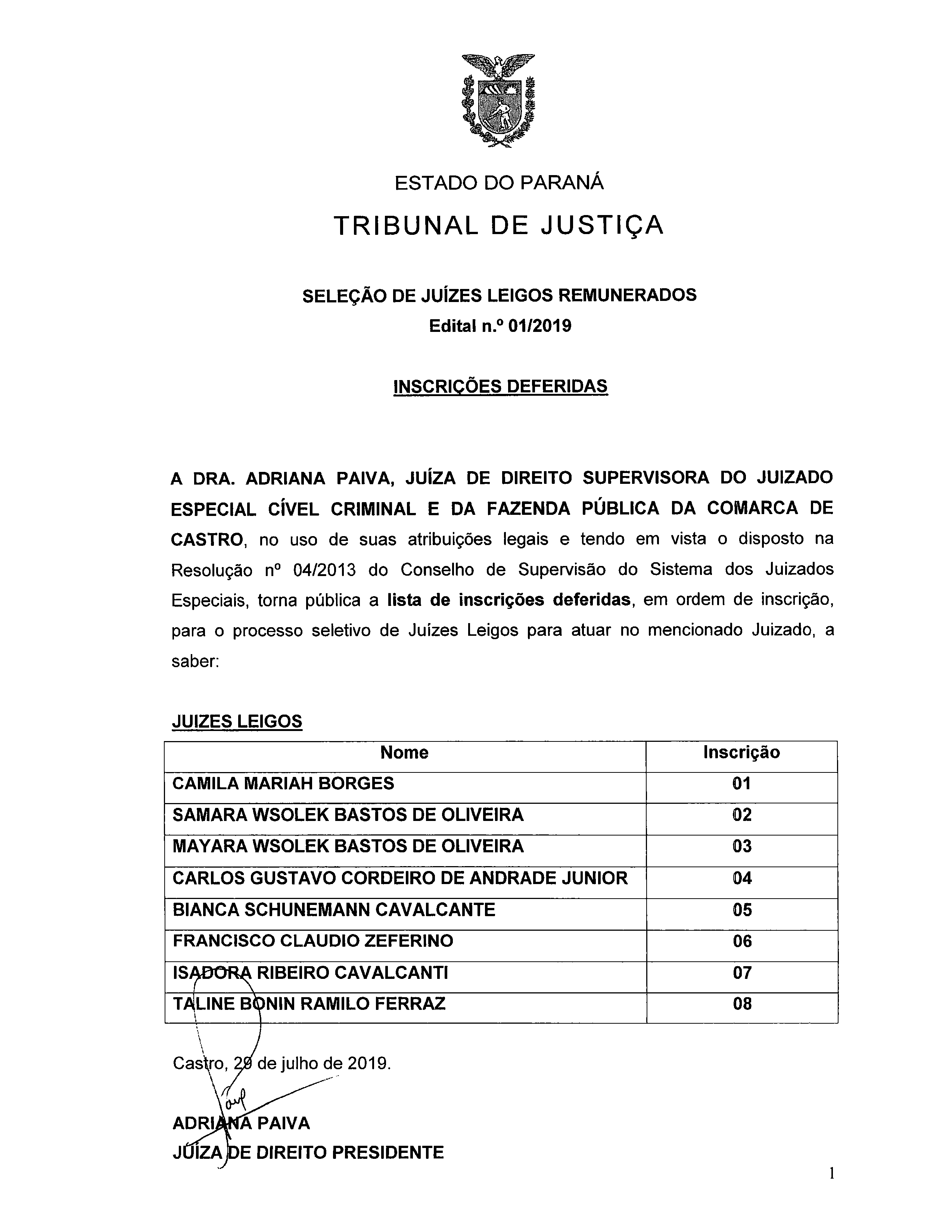 Disponibilizado em 02/08/2019