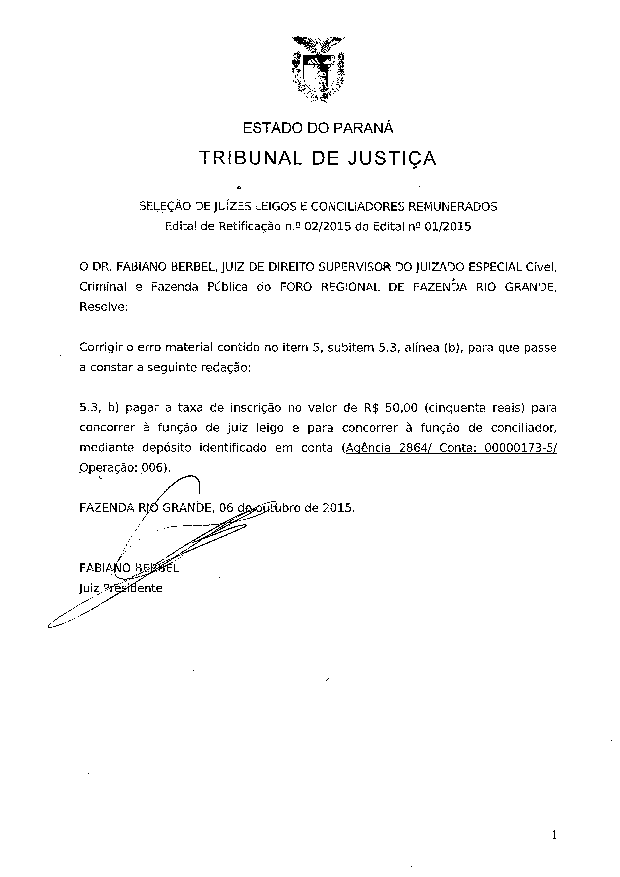 Disponibilizado em 07/10/2015